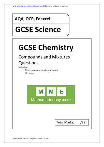 GCSE EDUQAS Chemistry Pure Substance and mixture Complete Revision Summary | Teaching Resources