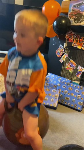 First Time on a Space Hopper! Hilarious Birthday Surprise