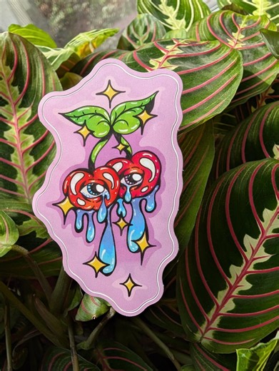 Crying Cherries Sticker Decal - Etsy