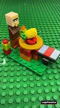 LEGO Minecraft Build Tutorial: Table, Lantern, & Posing Villagers