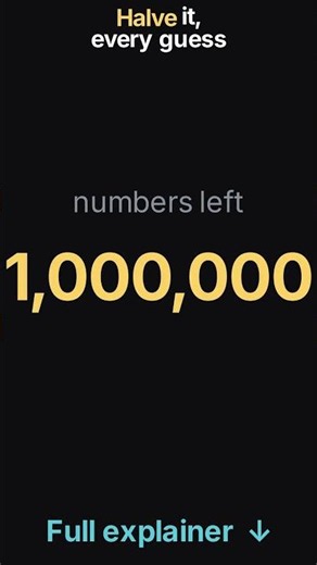 Find one number in a million — in twenty guesses #Shorts