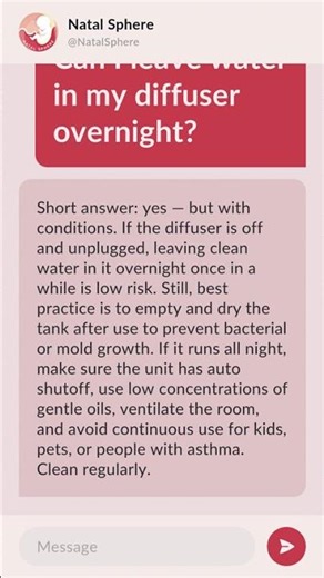 Can I leave water in my diffuser overnight?