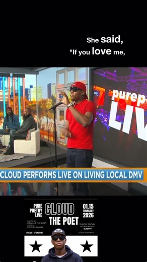 Pure Poetry Live on Instagram: "That wasn’t even Cloudy at full volume. That was a moment pulled from a room that lives for this energy. If that performance stopped you in your tracks, imagine standing in it. 🎤 Pure Poetry Live 📅 January 15 📍 @throwsocialdc ✨ Featuring @ohsocloudypoetry 🎙 Hosted by @orvillethepoet 🎧 Sounds by @zuesbanna TV gave you a taste. The room gives you the experience."
