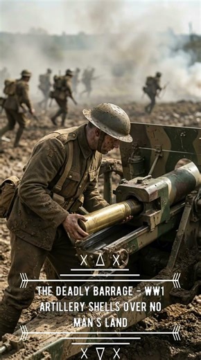 The Deadly Barrage: WW1 Artillery Shells Over No Man's Land