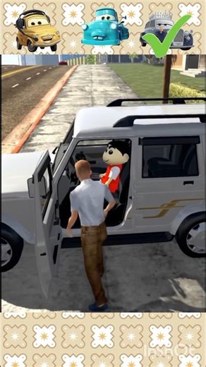 shinchen vs npc car driving challenge 😱💥 #shorts #cartoon #gta