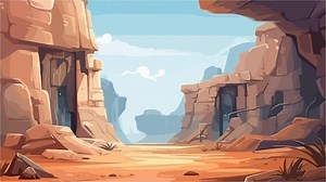 Enigmatic Cave Featuring SciFi Structure for Video Games and Digital Art | Premium AI-generated vector