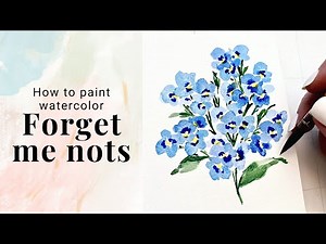 How to paint loose Forget me nots in watercolor - Day 14