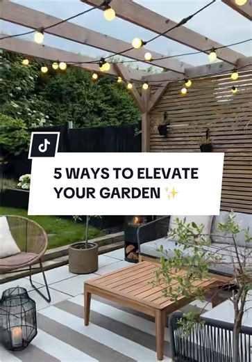 It’s going to be a lovely day guys! ☀️ Here’s 5 simple ways I elevated my garden. (My ☀️ Outdoor rugs to zone the space. (Rug from @Rug Love -15% off with code MYNEUTRALPLACE ☀️ Seating that feels like an outdoor living room. ☀️ A little extra privacy (worth every penny) ☀️ My DIY planter hack, still going strong after winter (basket from @Home Bargains ). ☀️ Festoon lights for cosy evenings (from @Lights4fun )