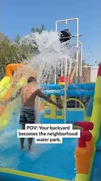 I built a DIY backyard water park… and the neighborhood kids approved. More upgrades are coming!