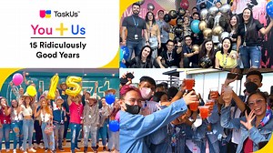Happy 15 Ridiculously Good years of people, passion, and purpose! This is the story of You Us. Cheers to more! 🎉🥂 #GrowingTUgetherAt15 | TaskUs