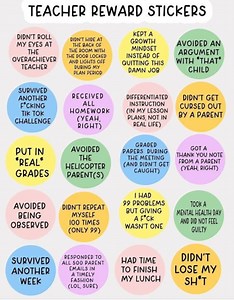 Funny Teacher Reward Stickers: Educator Gift, Glossy Sticker Sheet - Etsy