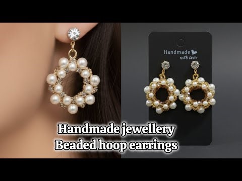 "Sparkle with these Handmade Beaded Hoop Earrings!" "DIY Beaded Hoop Earrings: Easy & Chic Tutorial"