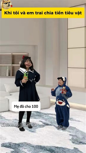 Khi tôi và em trai chia tiền tiêu vặt #giaitri