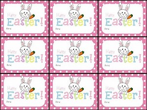 Cute "Happy Easter" gift tag
