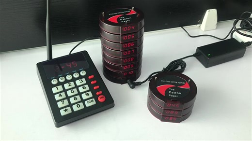 Wireless coaster patron Pager with Receiver and Keypads for Coffee Shop Restaurant Club Service Equipment Guest Paging System