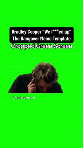Bradley Cooper 'We F***ed Up' Green Screen Meme Template