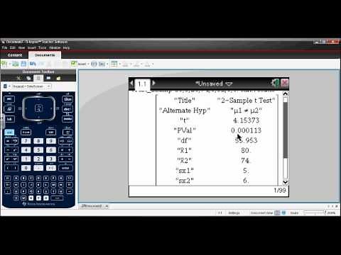 How to Use the TI Nspire to Run a 2 sample t test and find a 2 sample t interval