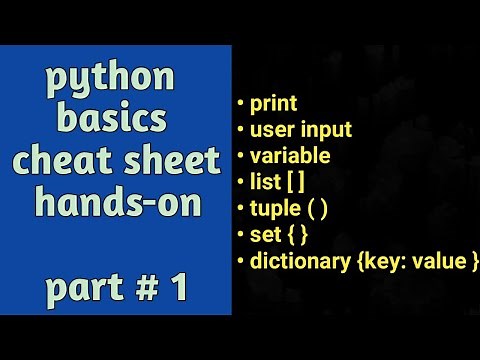 Python Basics Cheat sheet with Hands-on | Part1