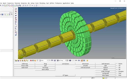 HyperMesh模型导入-模型处理-二维网格划分-三维网格划分