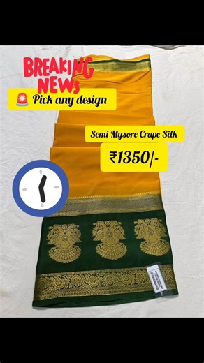 semi Mysore Crape Silk Saree #youtubeshorts #sareeshorts #mysoresilksarees #shorts#silksarees