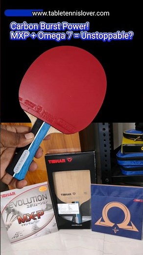 Tibhar Carbon Burst + MXP + Omega 7 Pro Explosive Spin & Power Combo