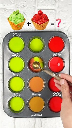 4 Warm Lime-to-Red Gradient Colors💚♥️ #satisfying #colormixing #colors #colorconcept #asmr #art
