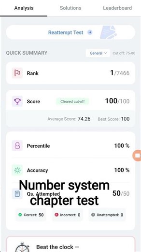 SCC cgl math number system chapter test score of testbook #ssccgl#sscgd#sscchsl #sscmts #study