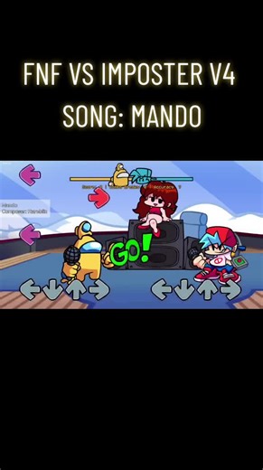 Yellow Among Us Impostor vs FNF Evil Impostor V4