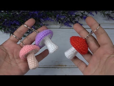 How To Crochet Cute Mushroom Keychains Step By Step!