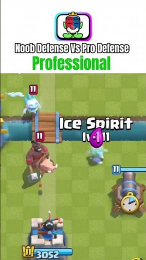 Noob vs Pro Hog Rider+ Ice Spirit Push Defense✅|#clashroyale #gaming