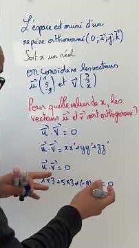Terminale spécialité. Produit scalaire. Déterminer les coordonnées de deux vecteurs orthogonaux.
