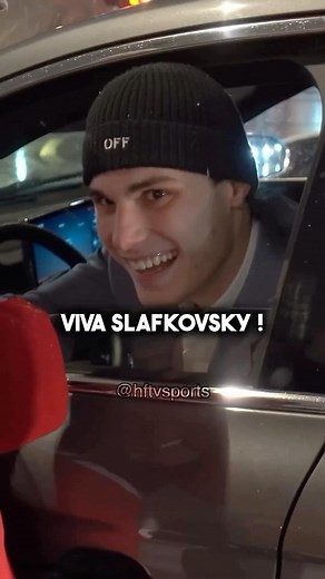 9.5K views · 3.6K reactions | 1 2 3 VIVA SLAFKOVSKÝ  Toto sa dialo pred štadiónom po hetriku nášho krajana  @hftvsports #jurajslafkovsky #nhl #slovacivnhl #zijemesportom #sportsk | Šport.sk | Facebook