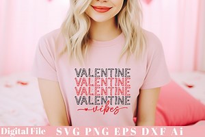 Valentine Vibes SVG | Trendy Valentine Typography Cut File for Cricut & Silhouette | Valentine Shirt SVG - Etsy