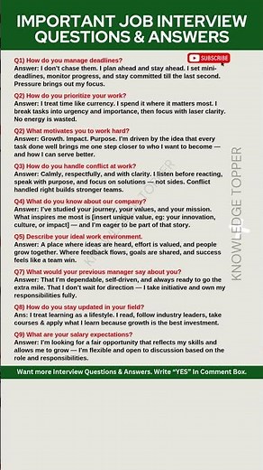 9 Most Important Job Interview Questions and Answers