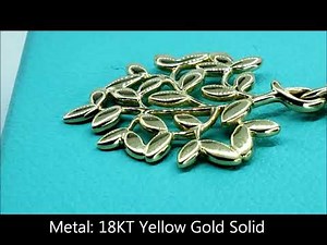 Authentic Tiffany & Co Paloma Picasso Olive Leaf Pendant 750 Gold