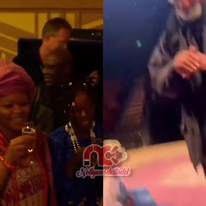 The legendary Professor Wole Soyinka commending Kehinde Bankole and the entire cast who acted his book “Death and the King’s horseman” on stage at the Sheffield Theatres, UK. Source: @Nolly_Citadel | Think Yoruba First