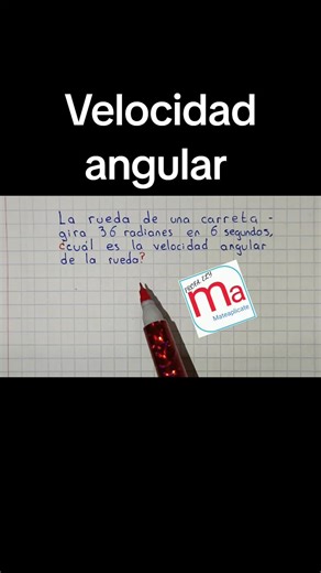 Ejercicio de velocidad angular. #velocidadangular #ejerciciodevelocidadangular #ejemplodevelocidadangular #ejerciciodefisica #ejemplodefisica #mateaplicate