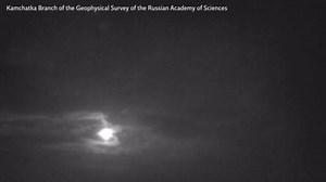 Moment volcano in Russia’s far east erupts after Pacific earthquake