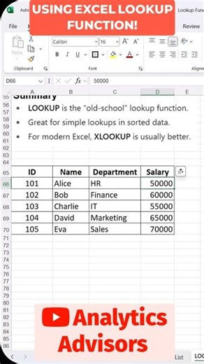 Unlocking Excel: How to Use the LOOKUP Function! #shorts