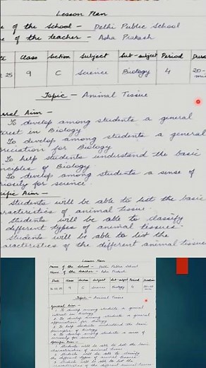 Animal Tissue lesson plan class 9 with explanation