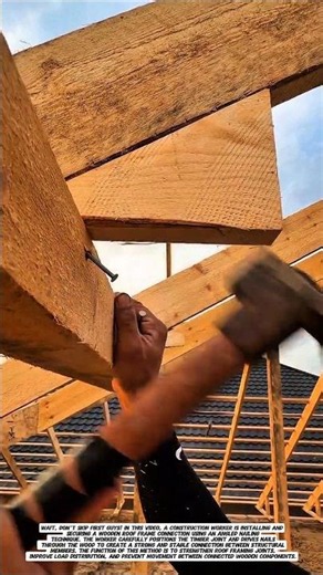 Traditional Roof Framing Joint Installation Using Angled Nailing Technique.