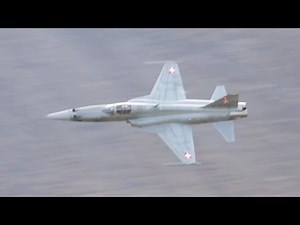 Northrop F-5E Tiger II Swiss Air Force Shooting to ground Target Axalp 2012 Airshow