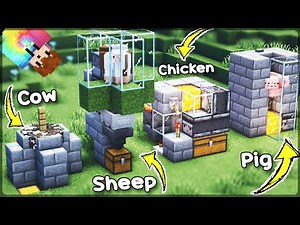 ALL 4 *EASY* Animal Farms (Cow, Pig, Sheep & Chicken) - Minecraft 1.17