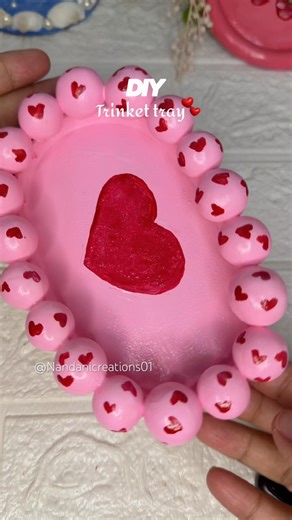 ✨ DIY Trinket Tray Using Air-Dry Clay | Heart Shape | Ice Cream Lid Reuse 💖#youtubeshorts#diy