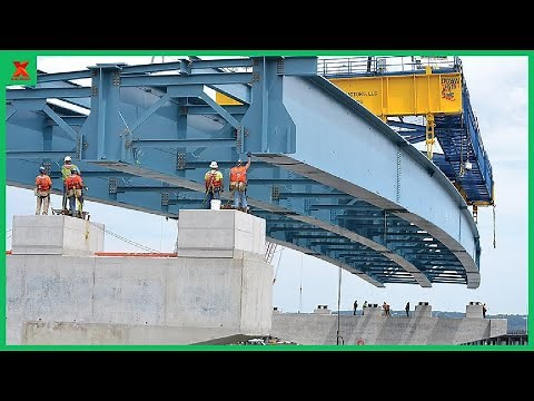 Amazing Steel Structure Production Process. Best Skilled Welder In Bridge And Ship Unloader Project