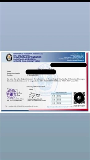 Alhamdulillah mimin dan tim sudah berhasil menjokikan TOEFL dari SEU UNDIP😇🙏📩 DM sekarang WA: 085183190237#jokitoeflitp #jokitoefl #jokiukbi