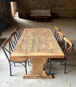 Reclaimed Wood Farmhouse Dining Table – Handmade Rustic Pedestal Kitchen Table Large - Etsy UK