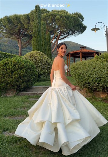 Should you get the French bustle? 100% and I’d do it again in a heartbeat. All you need is the coded strings (see last video). It’s stunning and holds tight. More wedding & honeymoon recap coming, follow to see what I do regret about my wedding 👀 #2026bride #frenchbustle #weddingtips