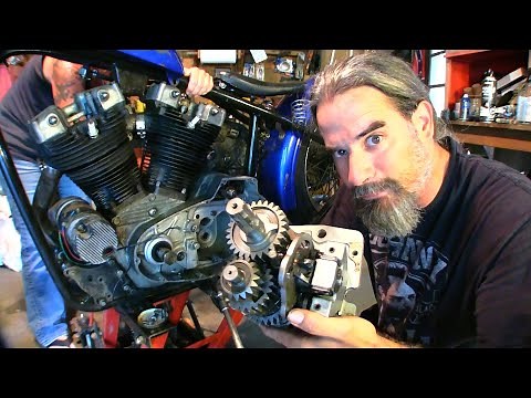 Ironhead Chopper Build Transmission Install / Chain And Oil Tank