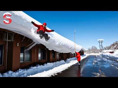 Skilled Snow Removal: Massive Roof Avalanche | Incredible Moments Caught On Camera #40
